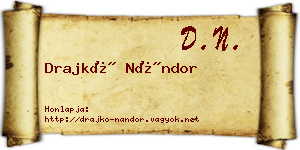 Drajkó Nándor névjegykártya