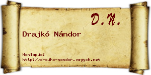 Drajkó Nándor névjegykártya