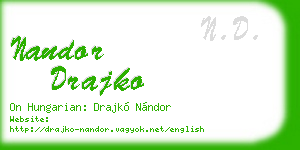 nandor drajko business card