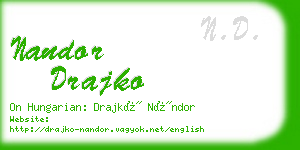 nandor drajko business card